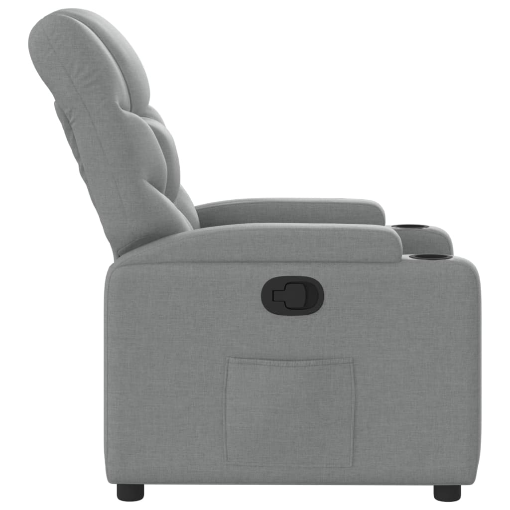 vidaXL Recliner Chair Light Grey Fabric