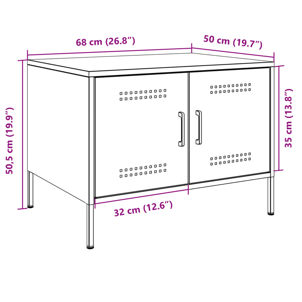 vidaXL Coffee Table Black 68x50x50.5 cm Steel