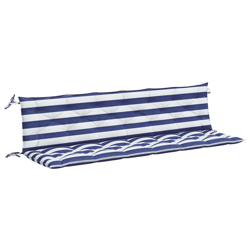 vidaXL Garden Bench Cushions 2pcs Blue&White Stripe 200x50x7cm Fabric