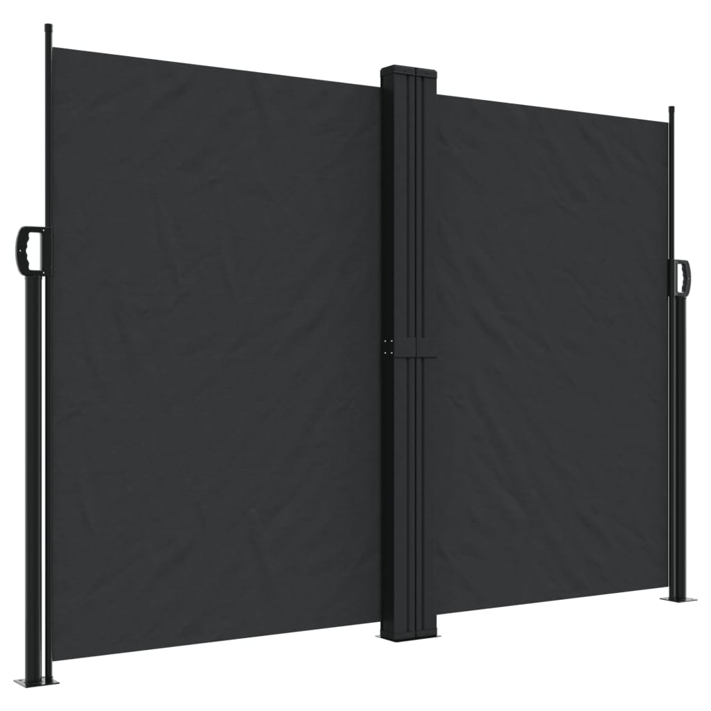 vidaXL Retractable Side Awning Black 180x1000 cm