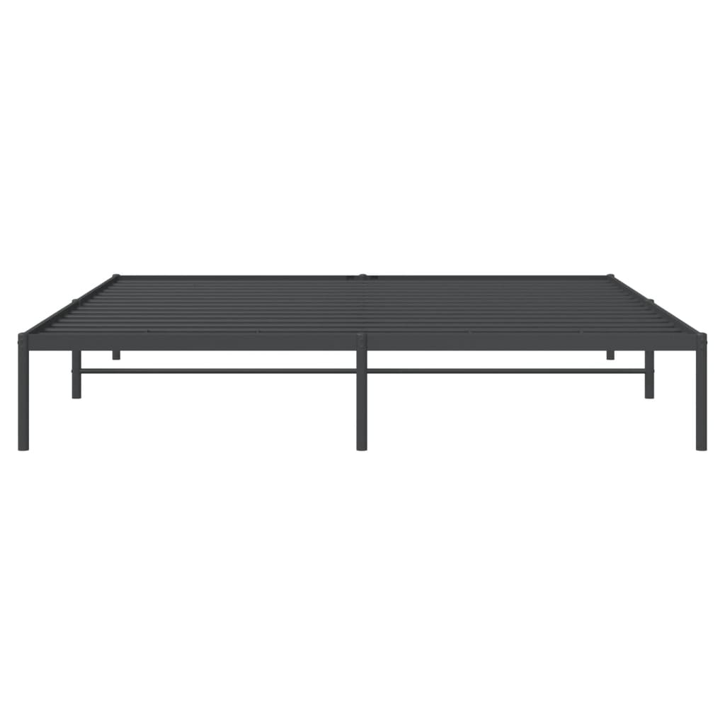 vidaXL Metal Bed Frame without Mattress Black 180x200 cm Super King