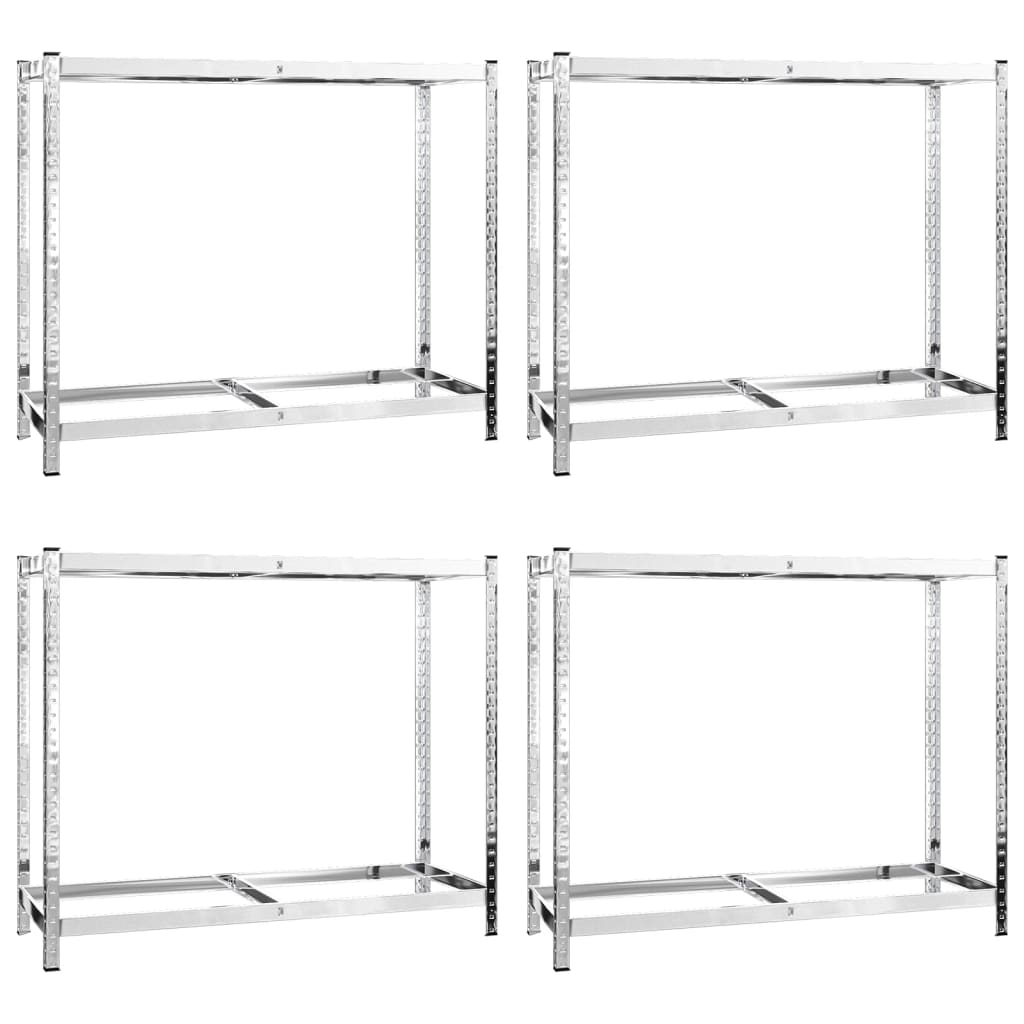 vidaXL 2-Layer Tire Rack 4 pcs Silver 110x40x110 cm Steel