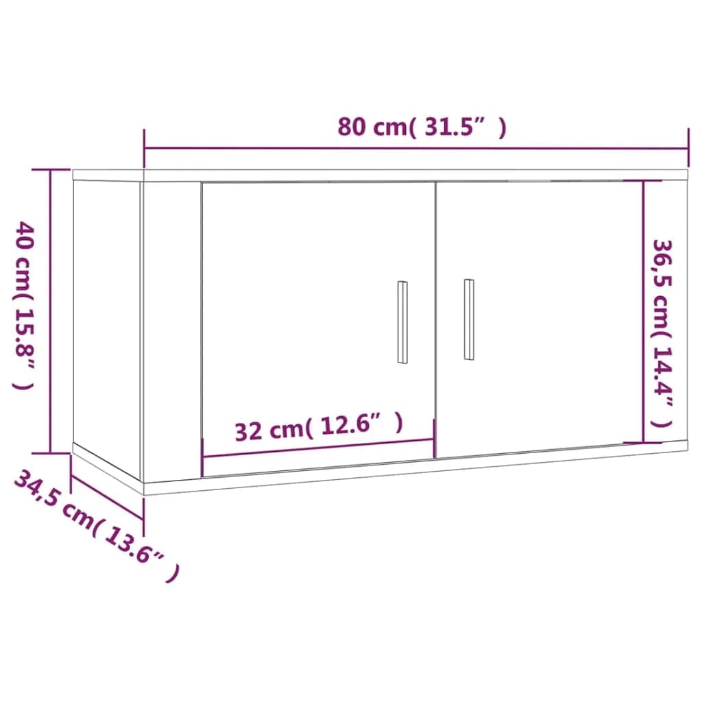 vidaXL 3 Piece TV Cabinet Set White Engineered Wood