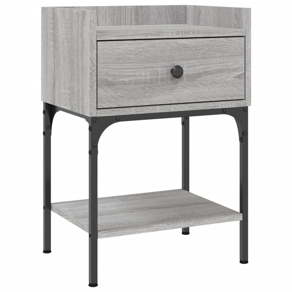 vidaXL Bedside Table Grey Sonoma 40.5x31x60 cm Engineered Wood