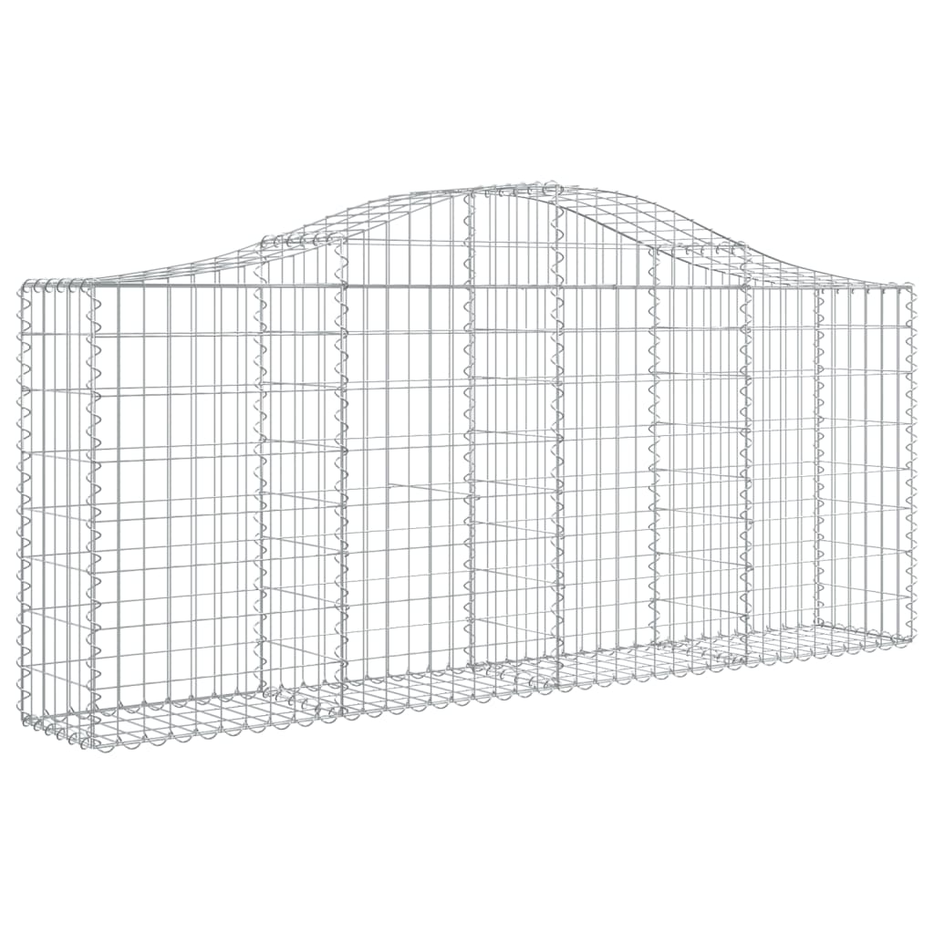 vidaXL Arched Gabion Baskets 10 pcs 200x30x80/100 cm Galvanised Iron