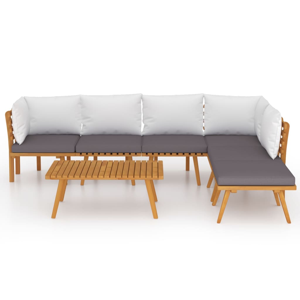 vidaXL 7 Piece Garden Lounge Set with Cushions Solid Wood Acacia