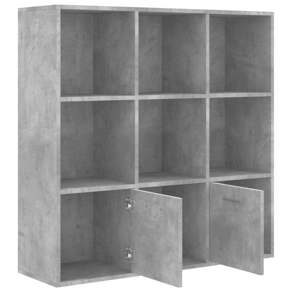 vidaXL Book Cabinet Concrete Grey 98x30x98 cm Engineered Wood