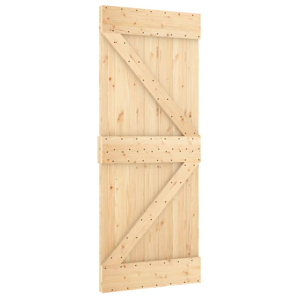 vidaXL Sliding Door with Hardware Set 80x210 cm Solid Wood Pine