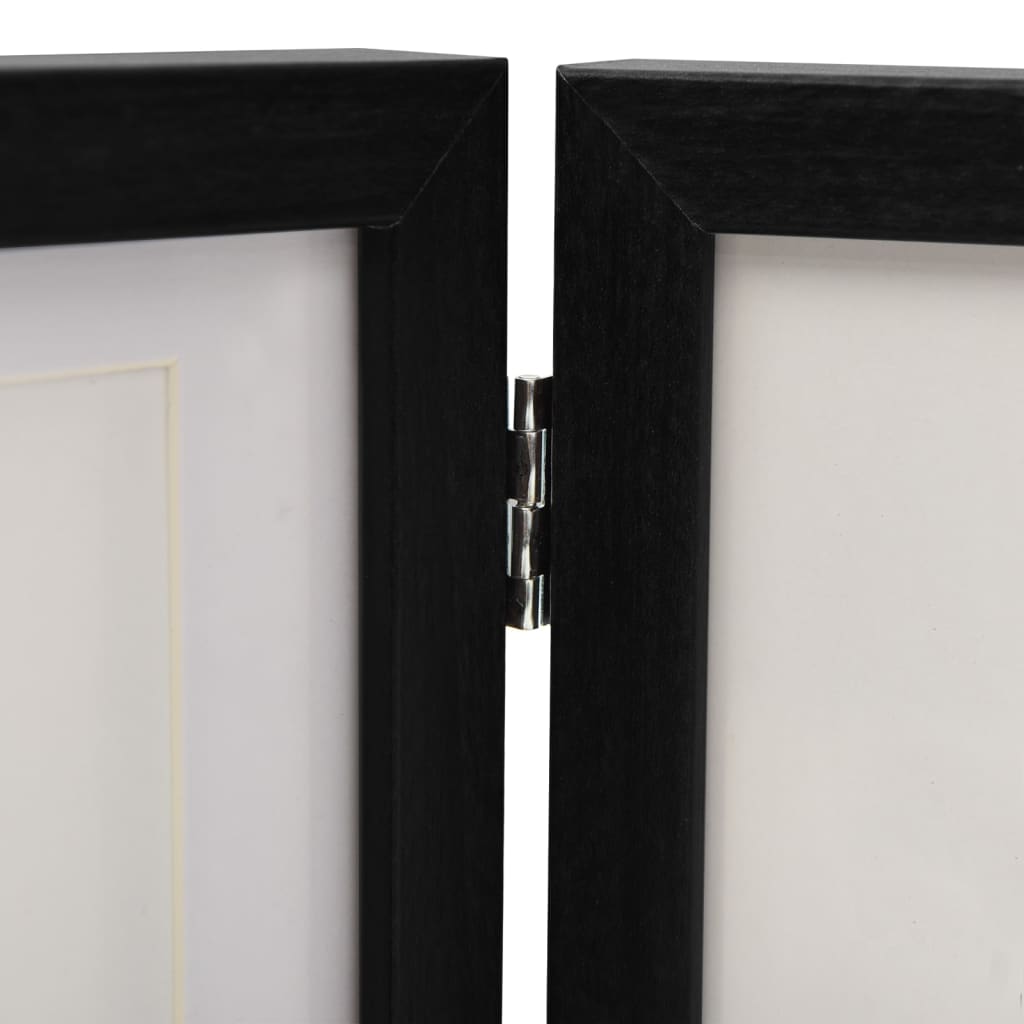 vidaXL Trifold Photo Frame Collage Black 22x15 cm+2x