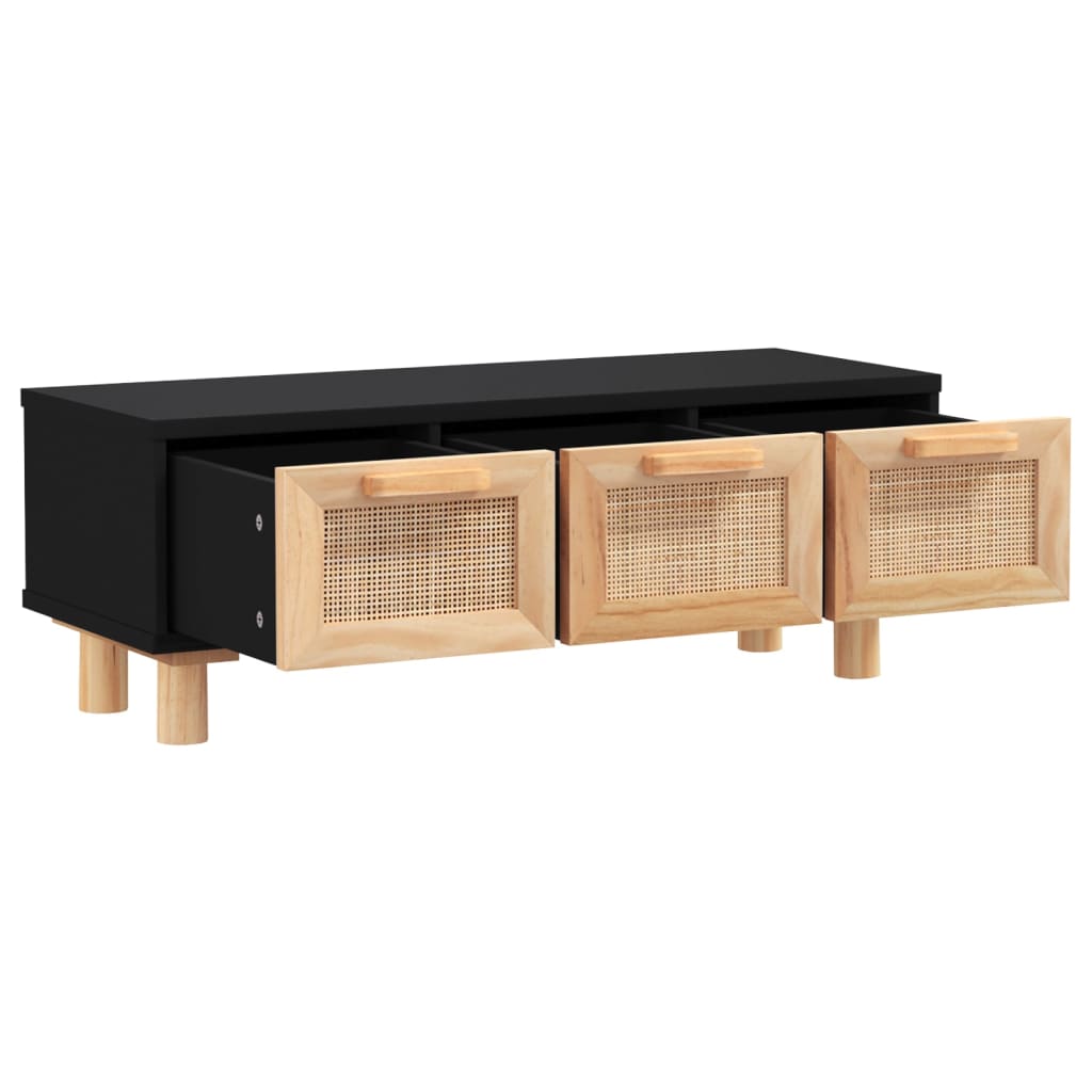 vidaXL Coffee Table Black 80x40x30 cm Engineered Wood&Solid Wood Pine