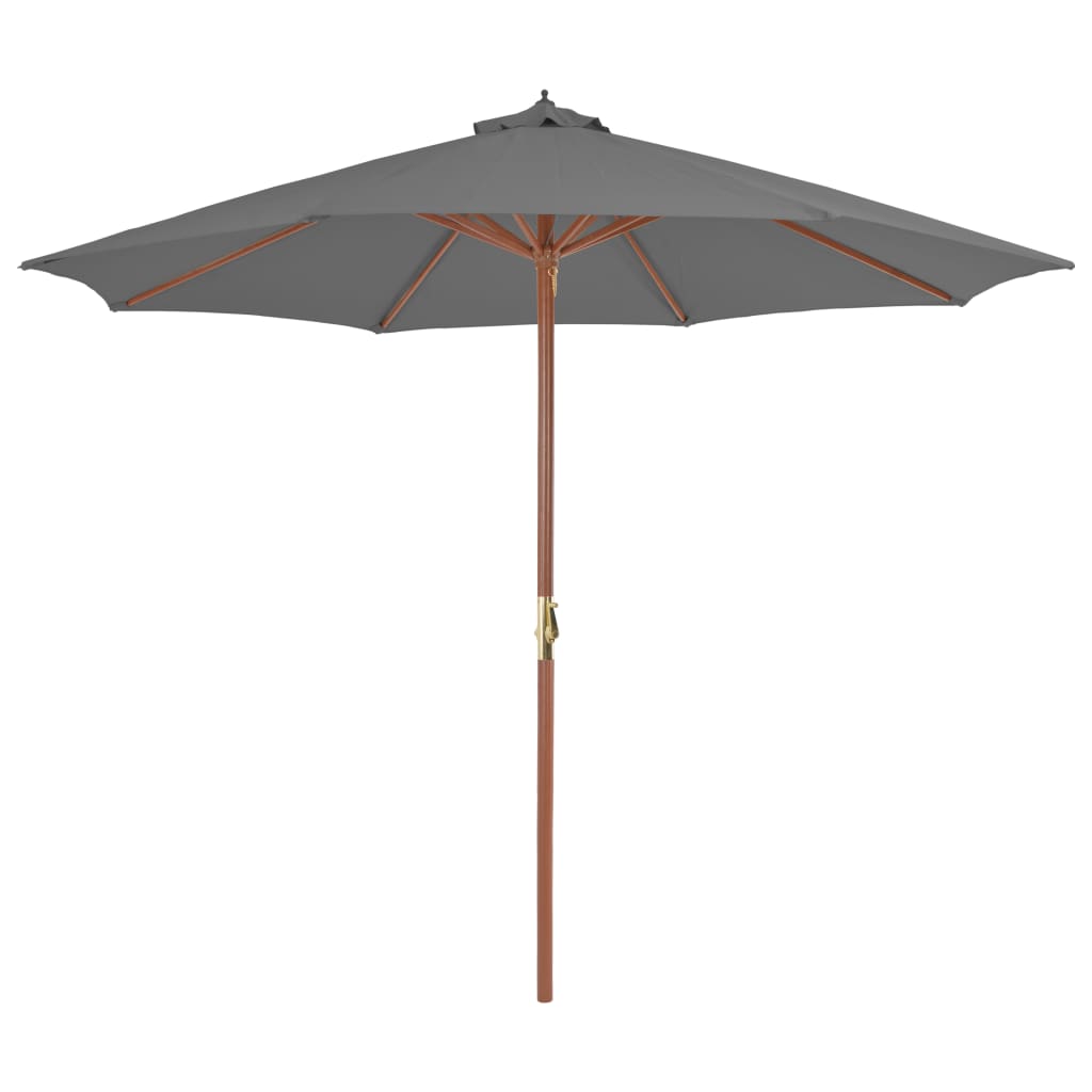 vidaXL Garden Parasol with Wooden Pole 300 cm Anthracite