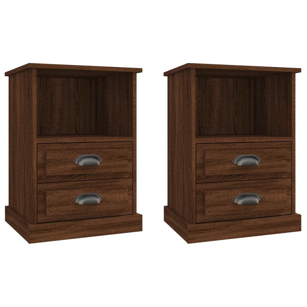 vidaXL Bedside Cabinets 2 pcs Brown Oak 43x36x60 cm