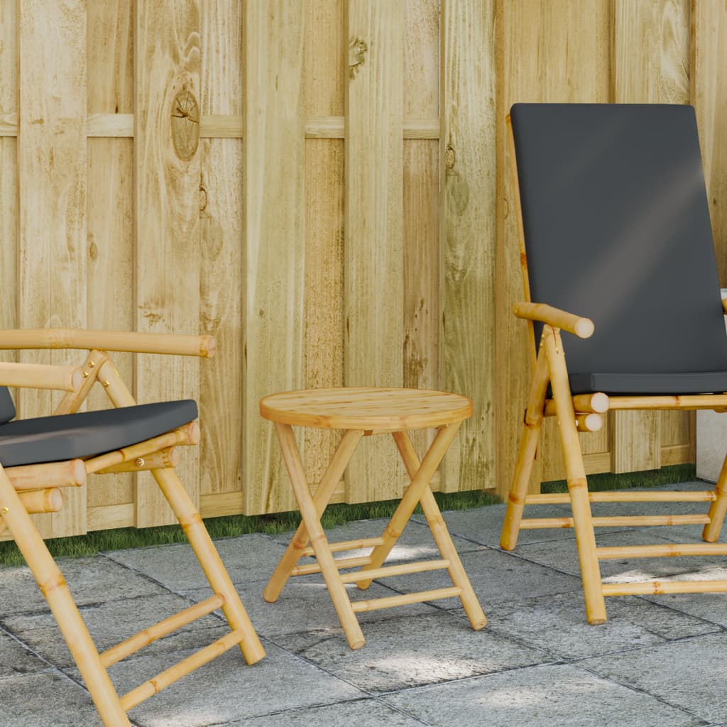 vidaXL Folding Garden Table Ø45x45 cm Bamboo