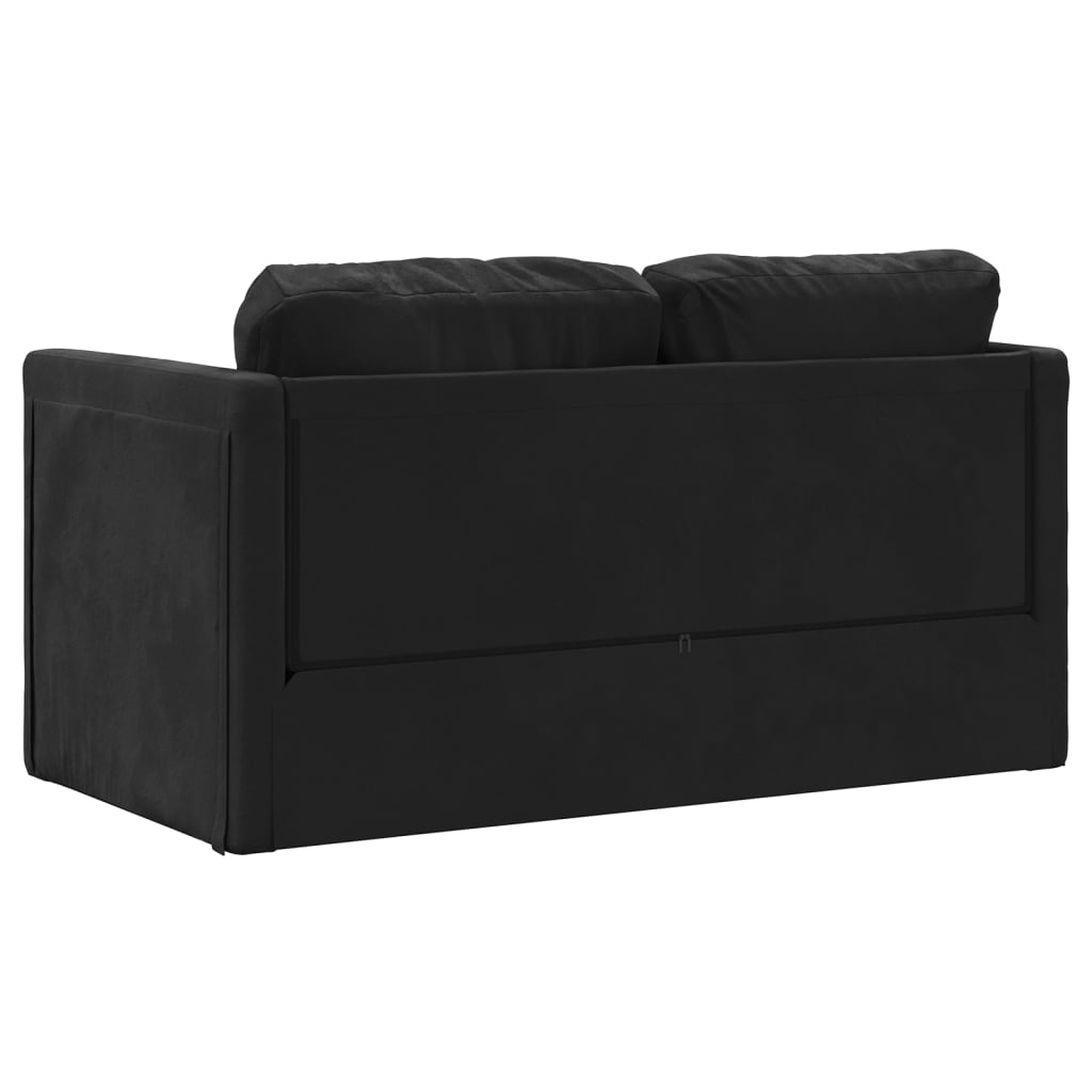 vidaXL Floor Sofa Bed 2-in-1 Black 122x204x55 cm Velvet