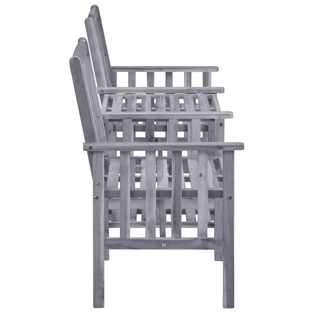 vidaXL Garden Chairs with Tea Table and Cushions Solid Acacia Wood