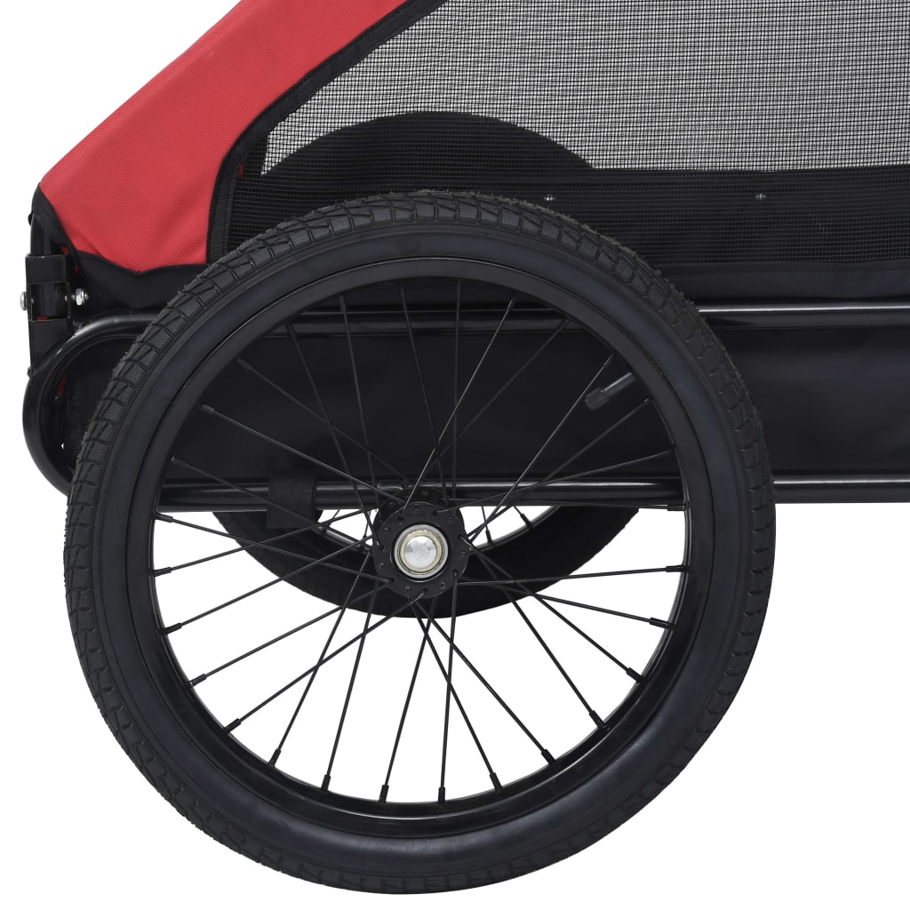 vidaXL Pet Bike Trailer Red and Black