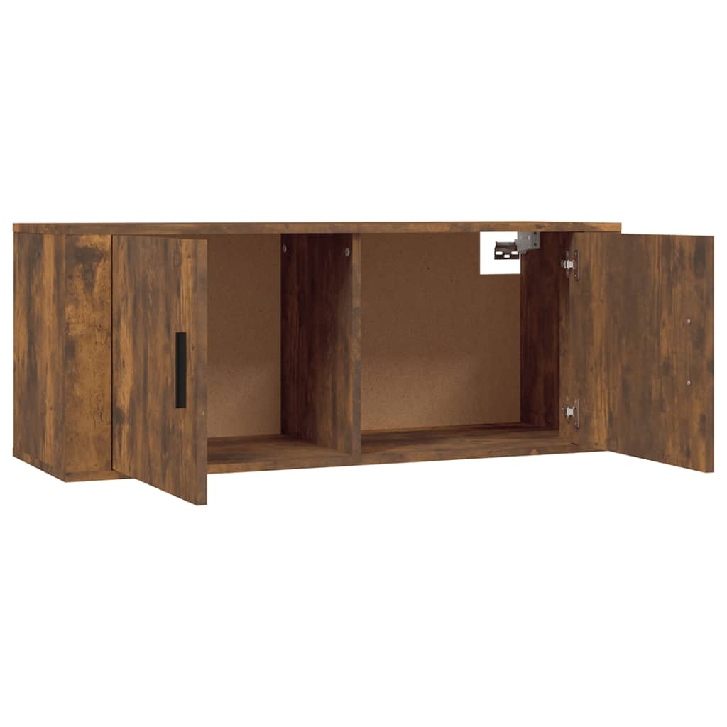 vidaXL Wall Mounted TV Cabinet Smoked Oak 100x34.5x40 cm