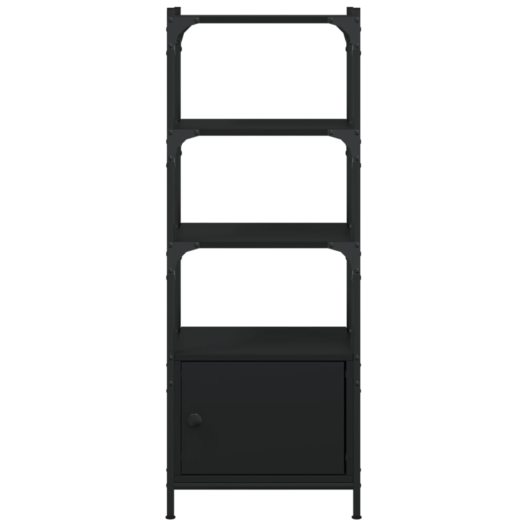 vidaXL Bookcase 3-Tier Black 41x30x109.5 cm Engineered Wood
