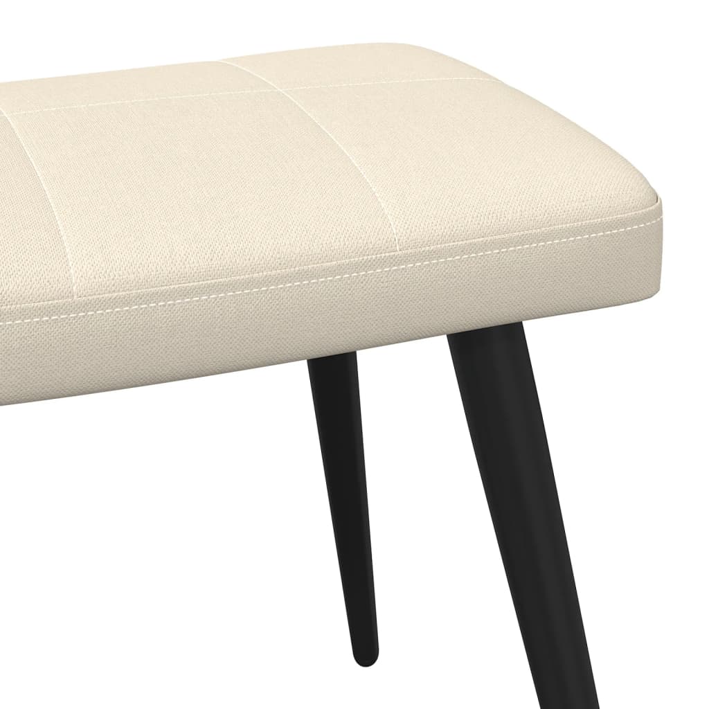 vidaXL Relaxing Chair with a Stool Cream Fabric