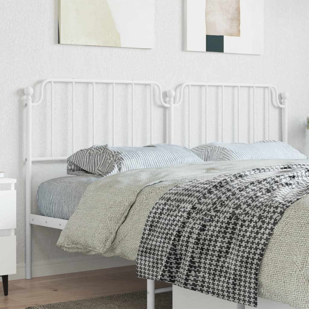 vidaXL Metal Headboard White 180 cm