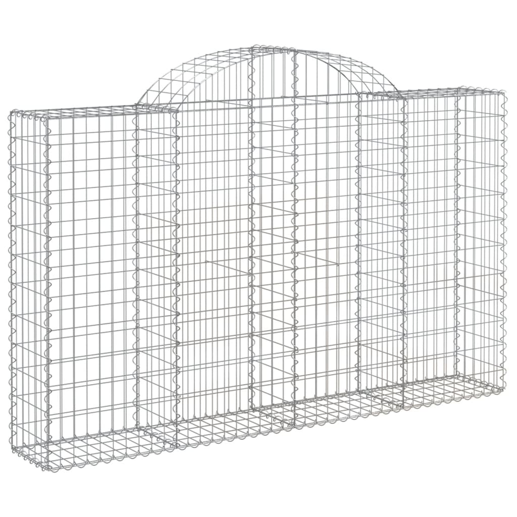 vidaXL Arched Gabion Baskets 6 pcs 200x30x120/140 cm Galvanised Iron