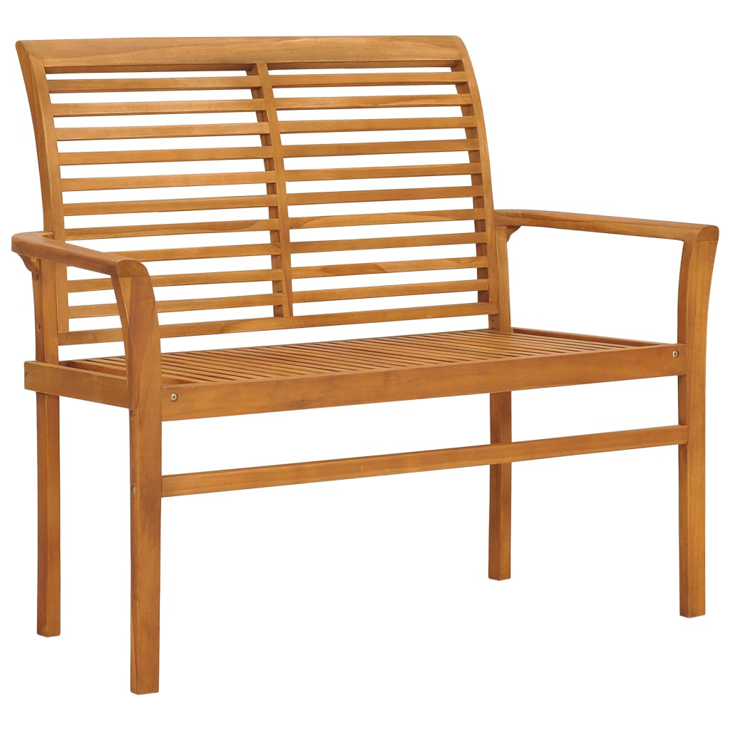 vidaXL Garden Bench with Taupe Cushion 112 cm Solid Teak Wood