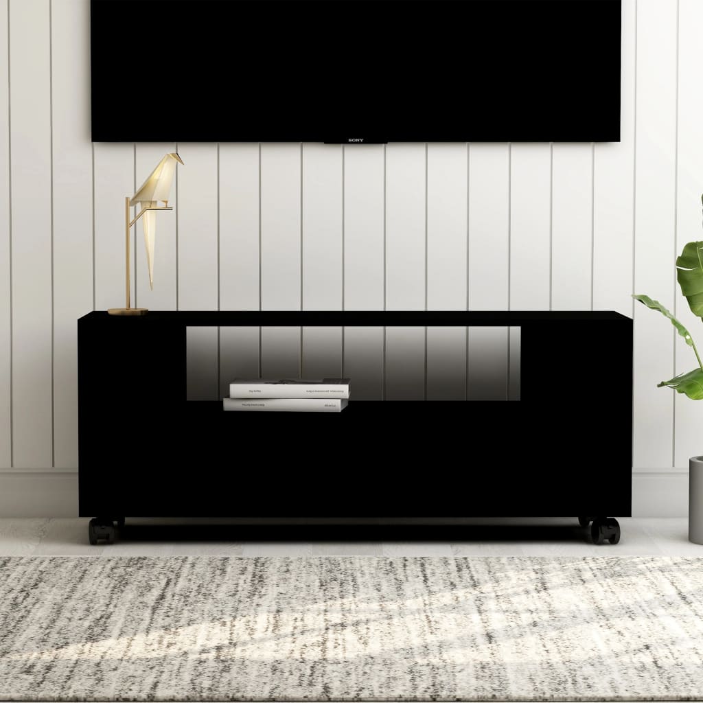 vidaXL TV Cabinet Black 120x35x48 cm Engineered Wood