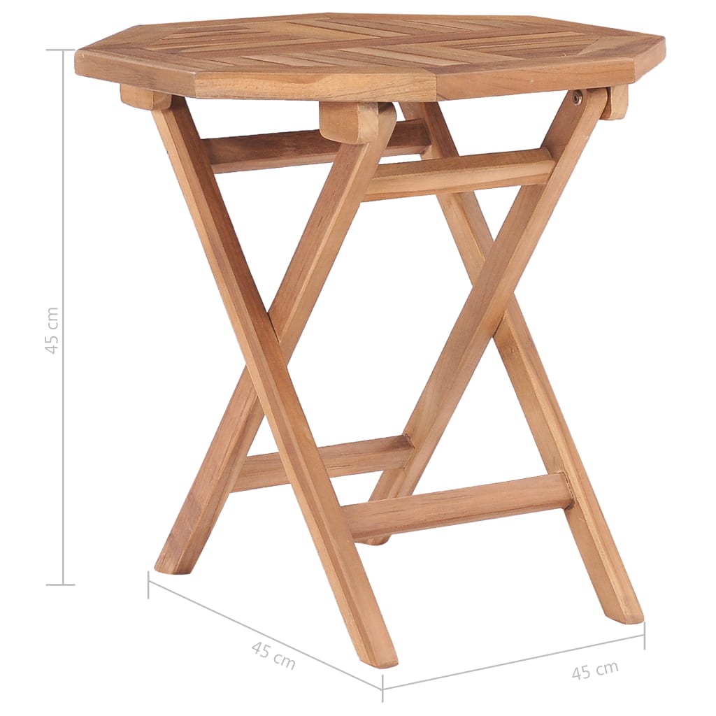 vidaXL Folding Garden Table 45x45x45 cm Solid Teak Wood