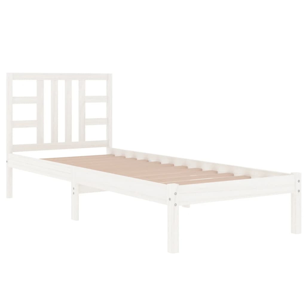 vidaXL Bed Frame without Mattress White 90x190 cm Single Solid Wood