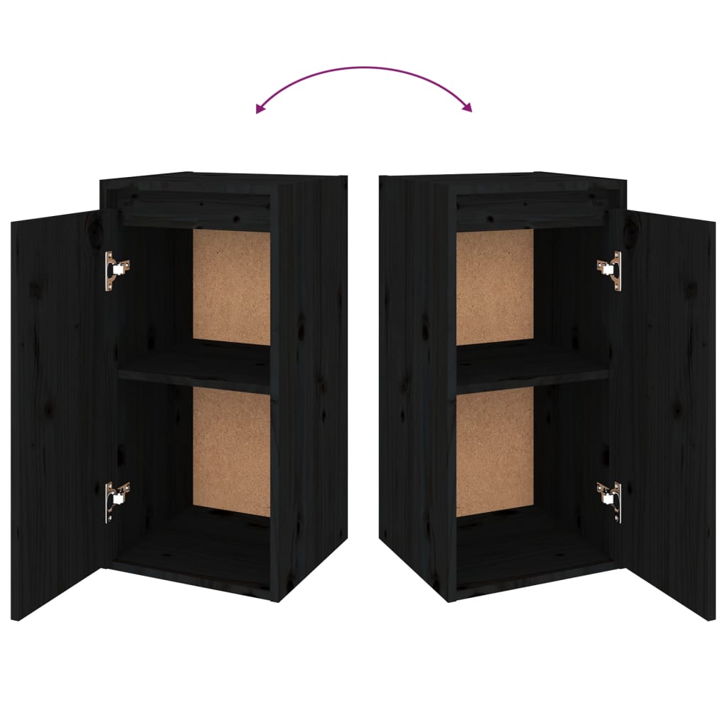 vidaXL TV Cabinets 4 pcs Black Solid Wood Pine