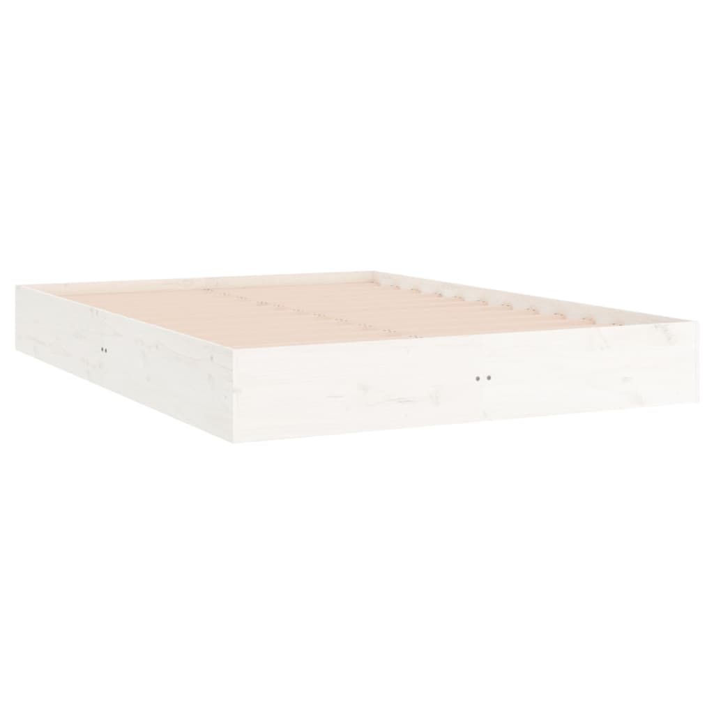 vidaXL Bed Frame without Mattress White Solid Wood 150x200 cm King Size