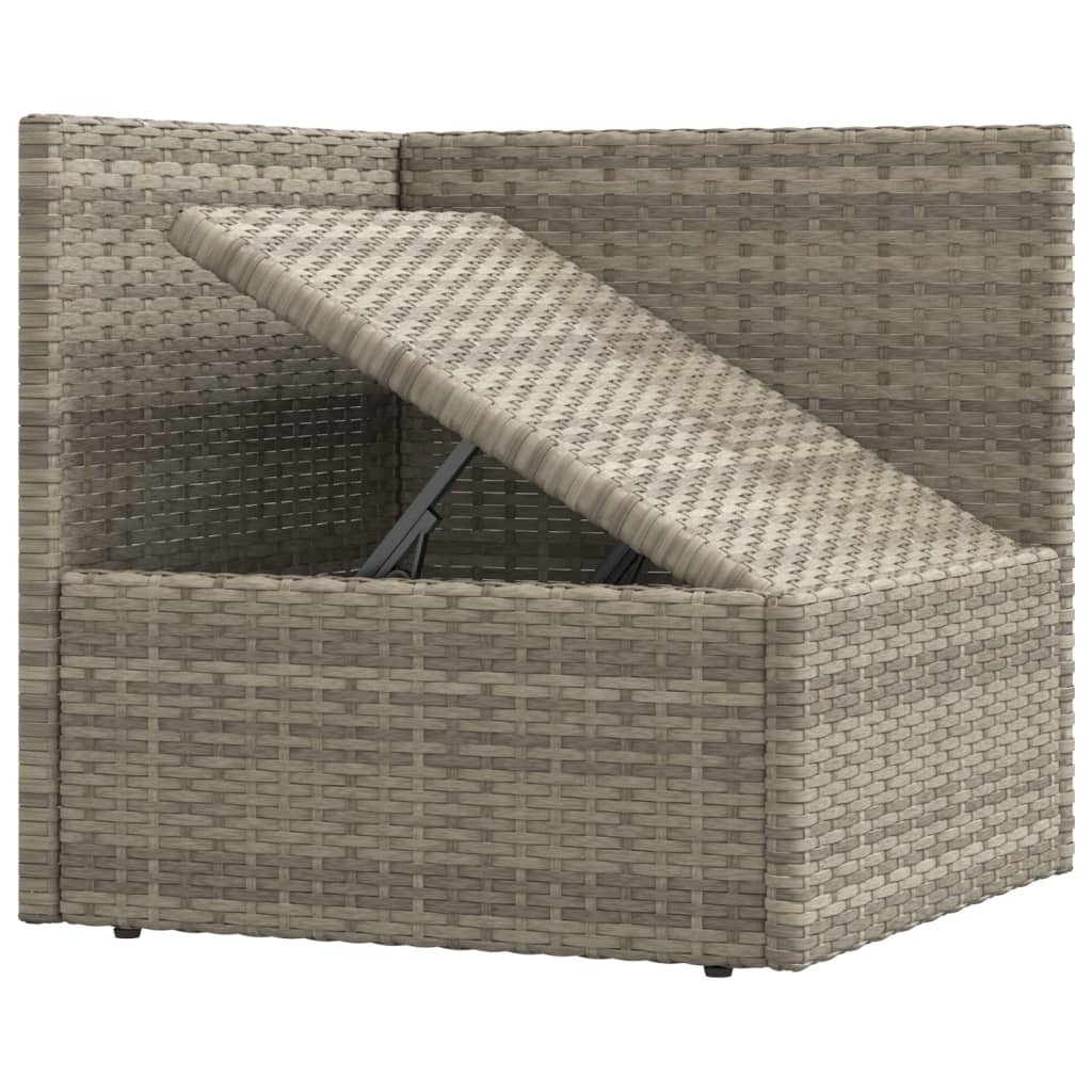 vidaXL 9 Piece Garden Lounge Set with Cushions Grey Poly Rattan