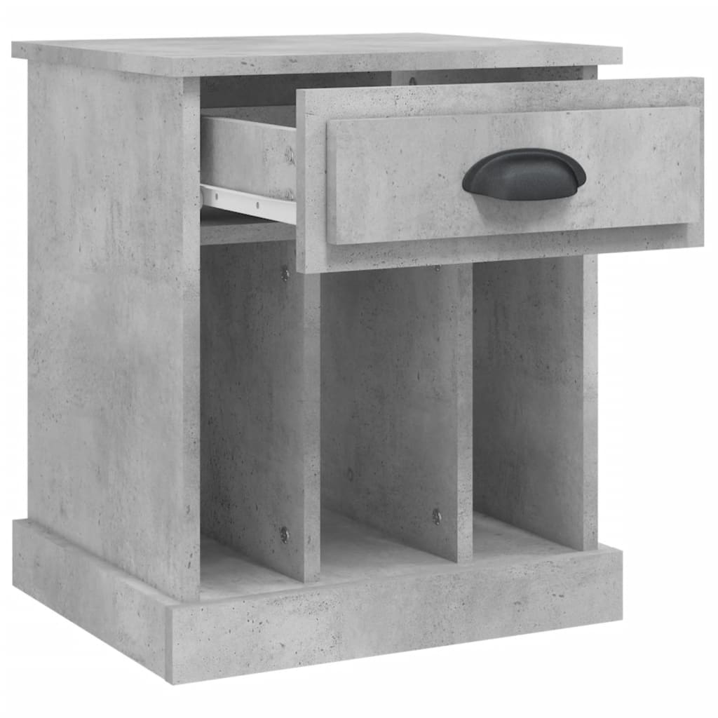 vidaXL Bedside Cabinets 2 pcs Concrete Grey 43x36x50 cm