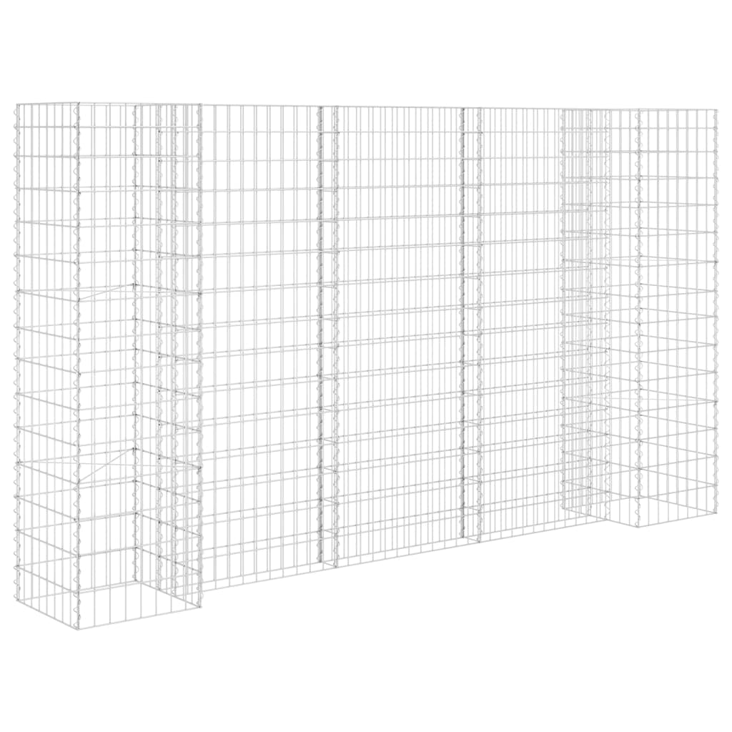 vidaXL H-Shaped Gabion Planter Steel Wire 260x40x150 cm