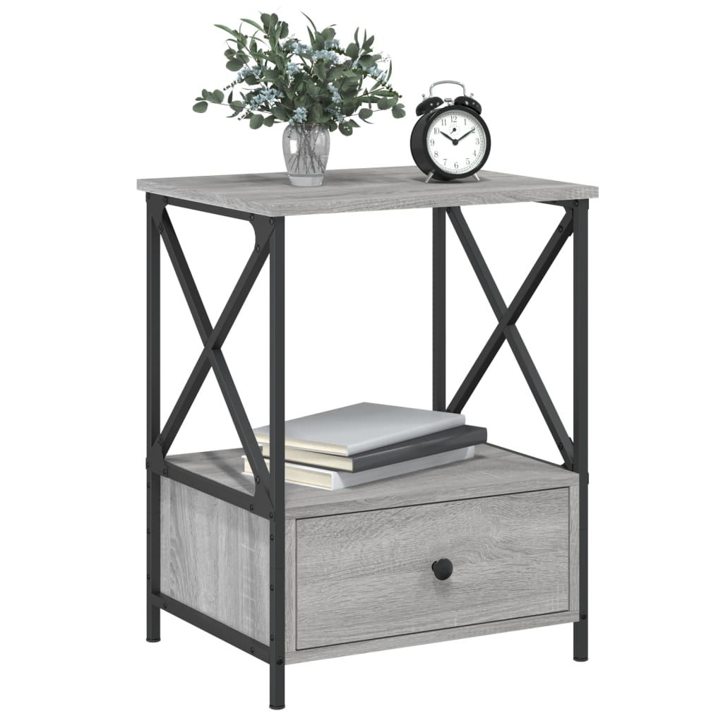 vidaXL Bedside Tables 2 pcs Grey Sonoma 50x41x65 cm Engineered Wood