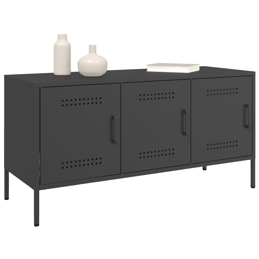 vidaXL TV Cabinet Black 100.5x39x50.5 cm Steel