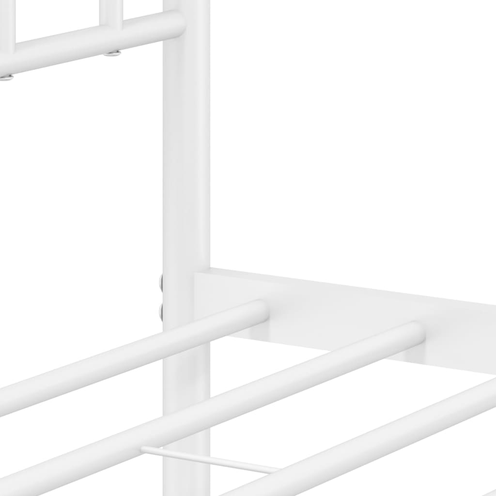 vidaXL Metal Bed Frame without Mattress with Footboard White 107x203 cm