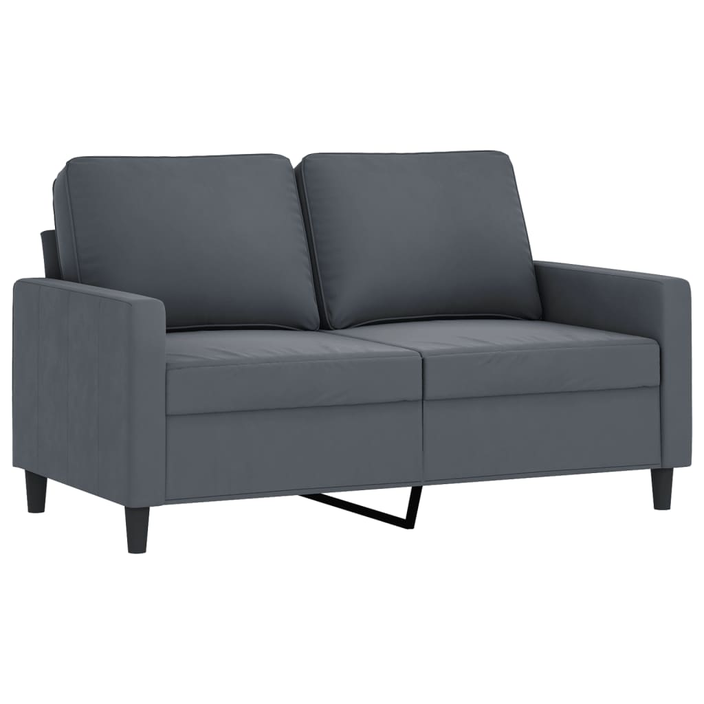 vidaXL 3 Piece Sofa Set with Cushions Dark Grey Velvet