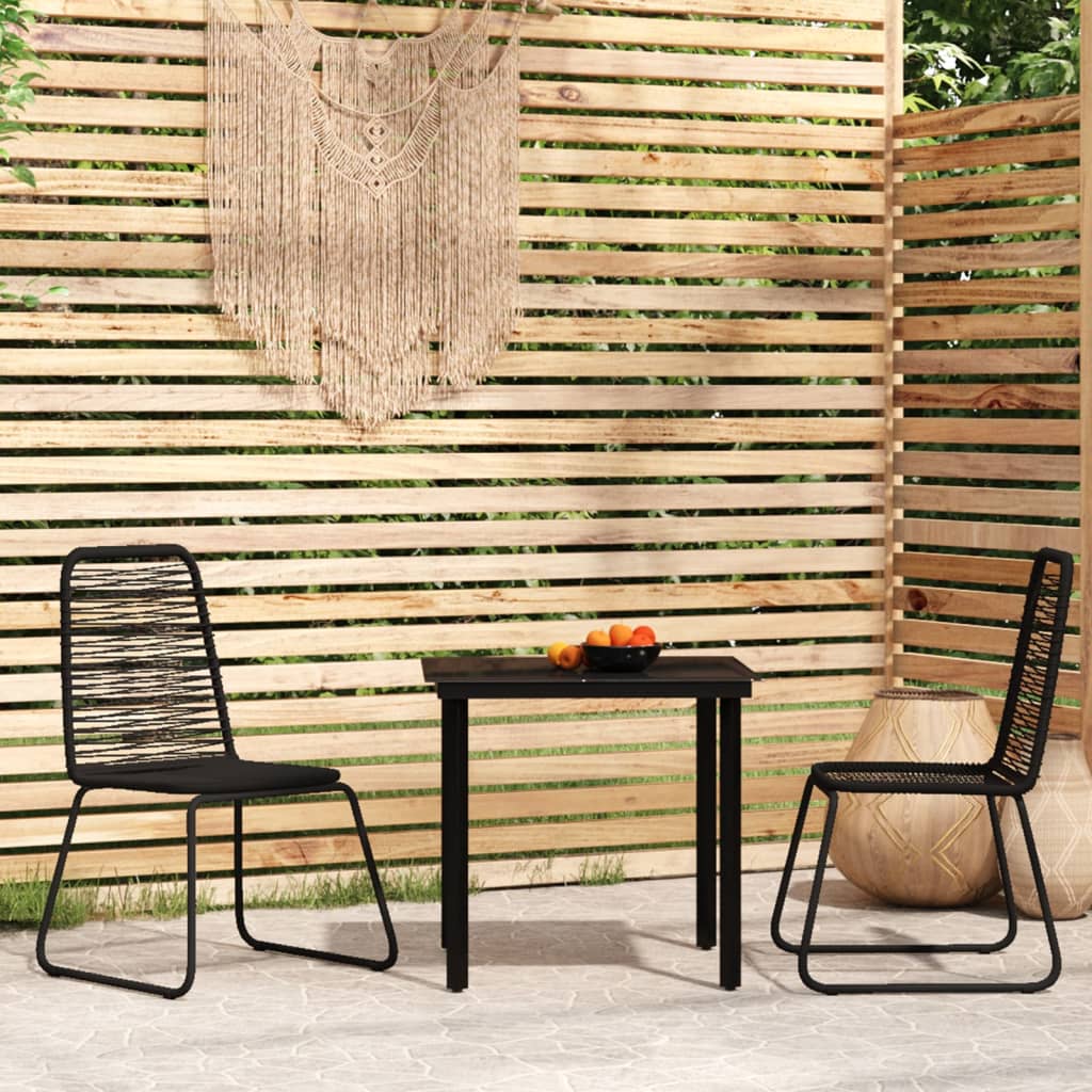 vidaXL 3 Piece Garden Dining Set Black