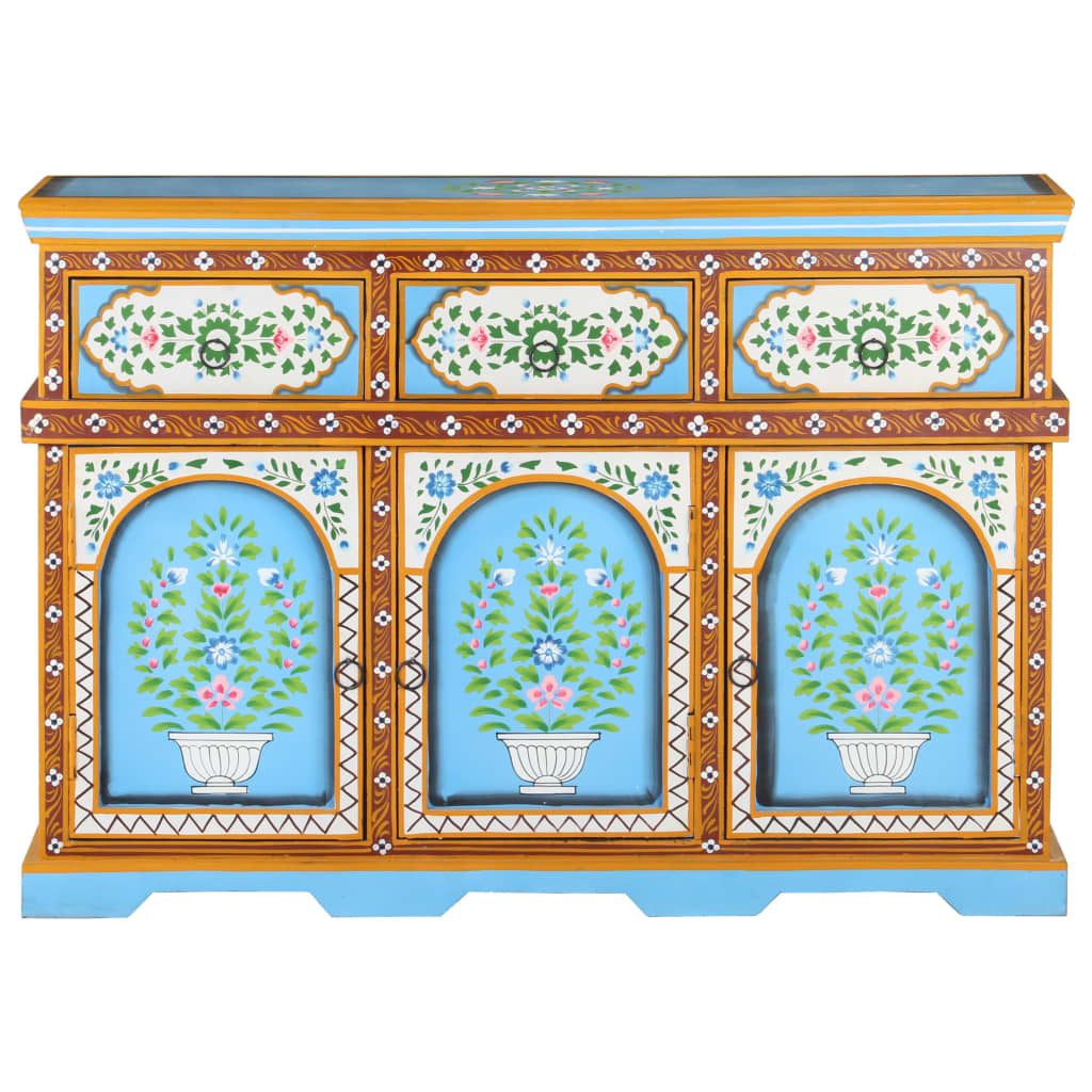 vidaXL Hand-Painted Sideboard Multicolour 110x30x76cm Solid Mango Wood