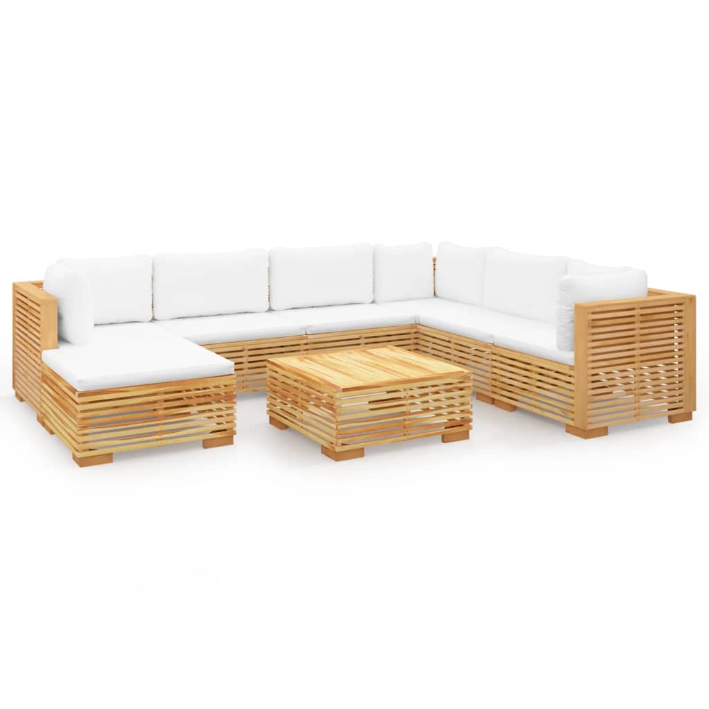 vidaXL 8 Piece Garden Lounge Set with Cushions Solid Teak Wood