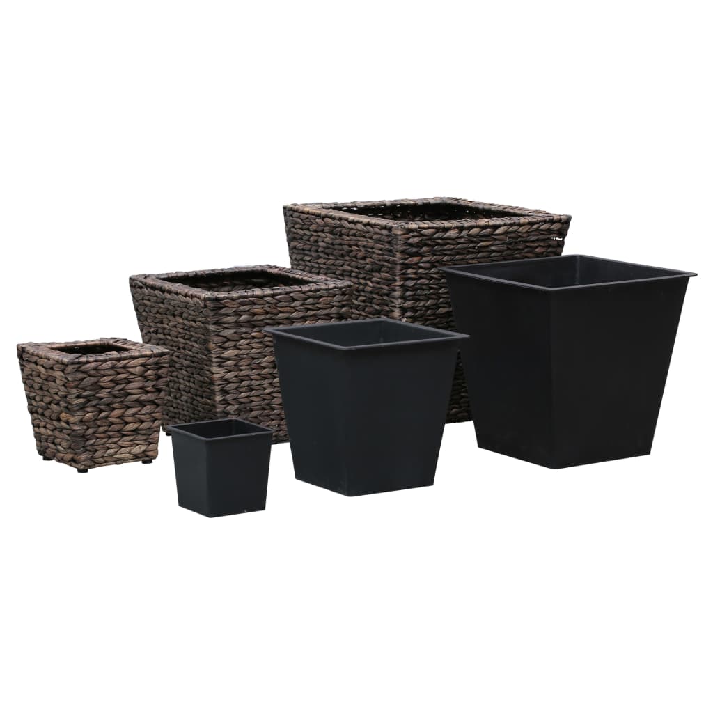 vidaXL Raised Beds 3 pcs Water Hyacinth Brown