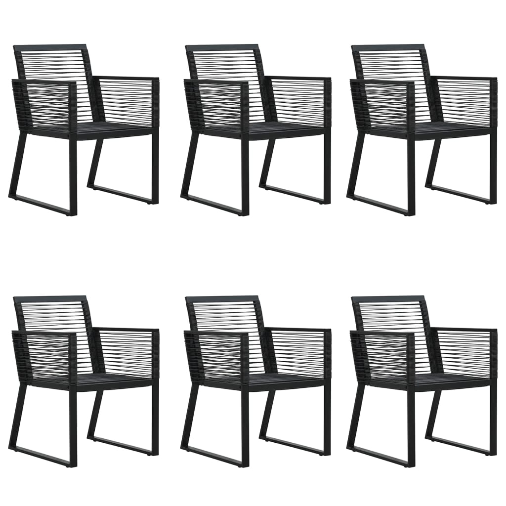 vidaXL 7 Piece Garden Dining Set Black PVC Rattan