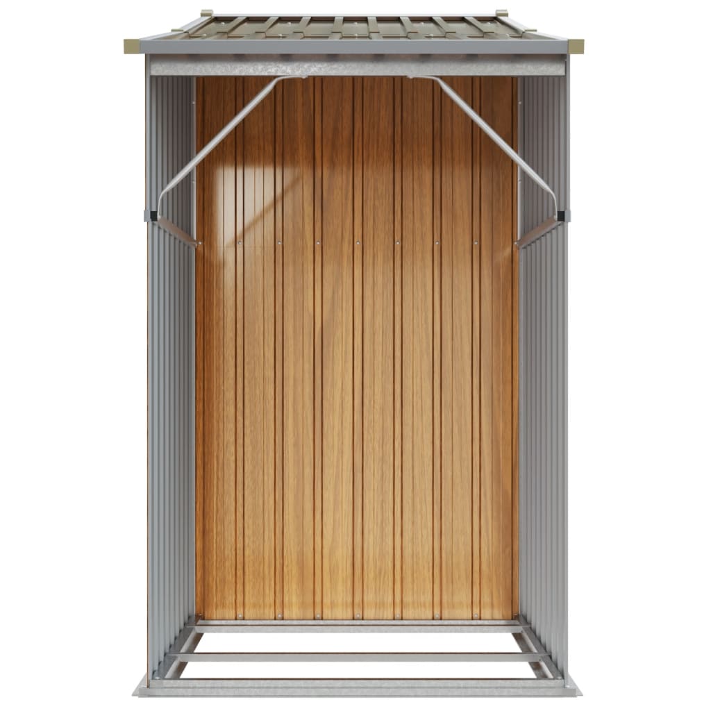 vidaXL Garden Shed Brown 277x93x179 cm Galvanised Steel