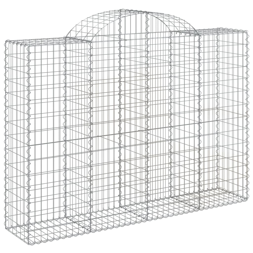 vidaXL Arched Gabion Baskets 4 pcs 200x50x140/160 cm Galvanised Iron