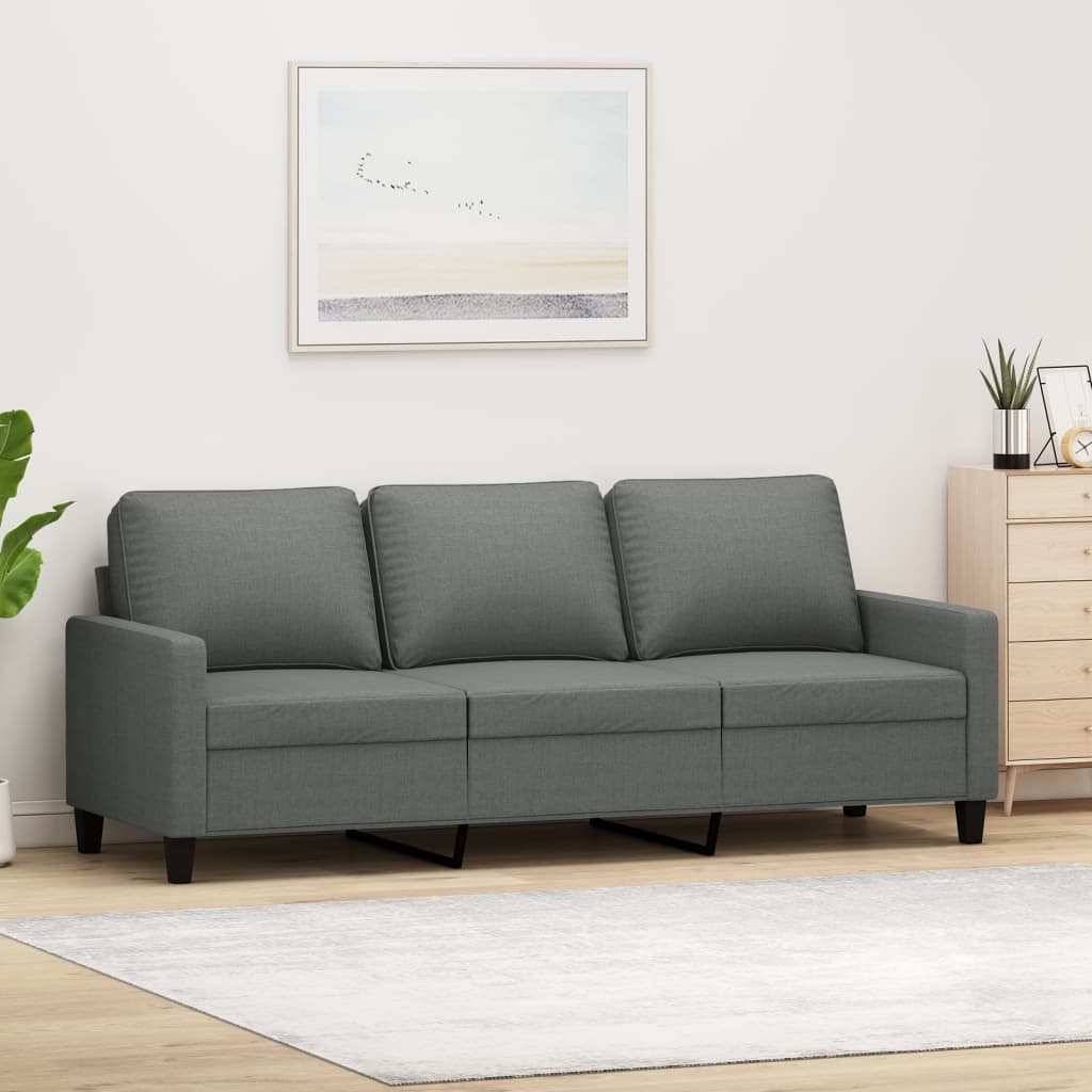 vidaXL 3-Seater Sofa Dark Grey 180 cm Fabric