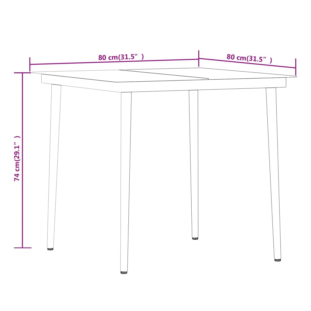 vidaXL 5 Piece Garden Dining Set with Cushions Grey