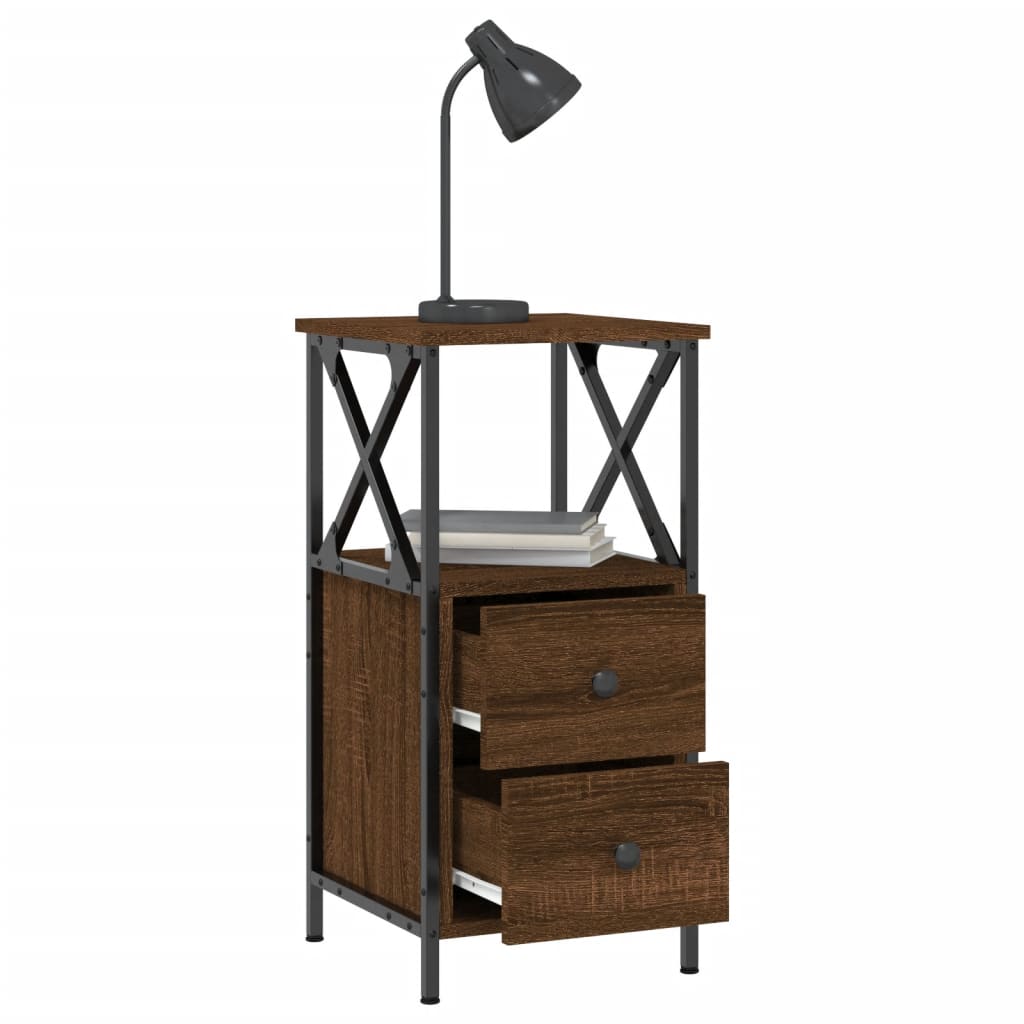 vidaXL Bedside Cabinet Brown Oak 34x35.5x70 cm Engineered Wood