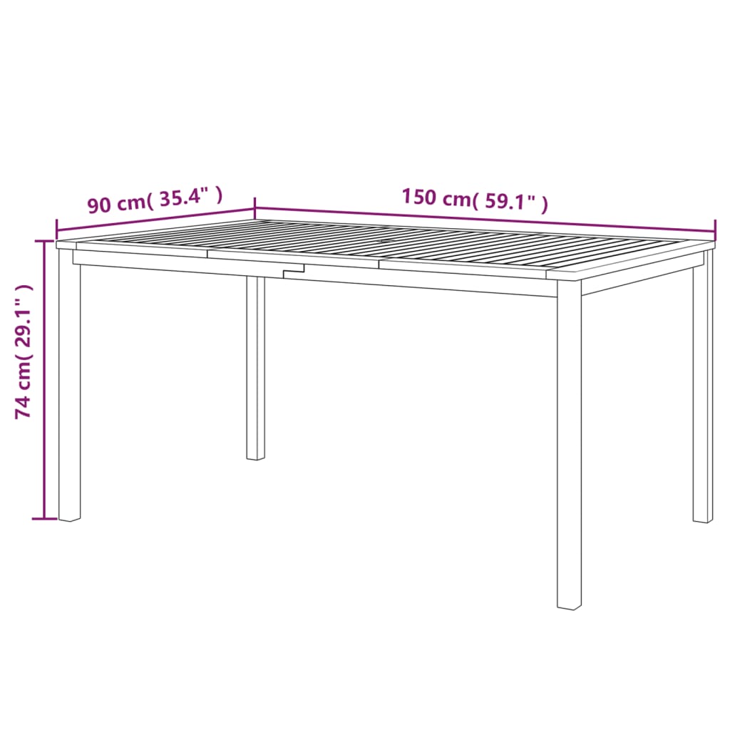 vidaXL 3 Piece Outdoor Dining Set with Cushions Solid Wood Acacia