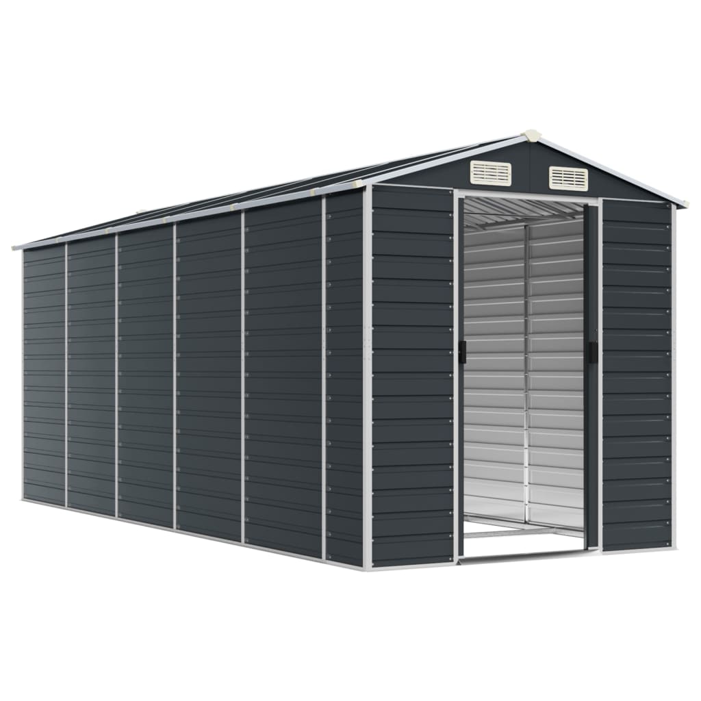 vidaXL Garden Shed Anthracite 191x470x198 cm Galvanised Steel